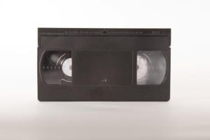 VHS tape on white background