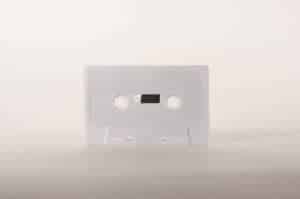 Music or audio tape on white background
