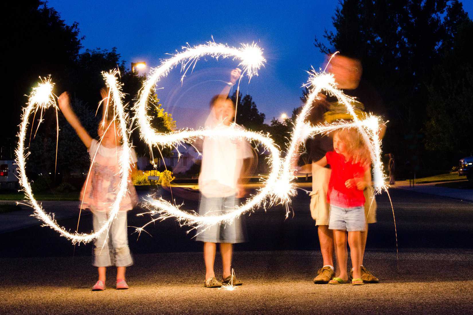 sparklers on the fourth of july