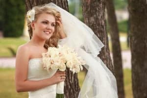 Bride with whitened teeth