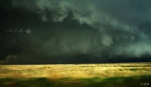Storm over a farm