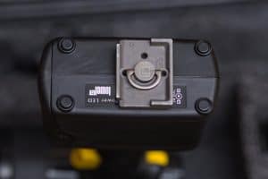 Blackrapid 'Fastenr' on Manfrotto plate attached to the tripod mount of the GL1