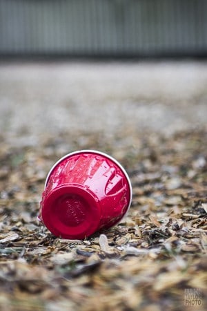 I saw this cup on the playground and was immediately caught by the contrast in color. To capture this shot, I was on my stomach. Sometimes you have to get low.