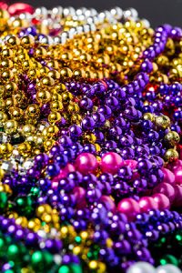 Beads my daughter caught at just one parade. There are lots more that aren't in the photo.