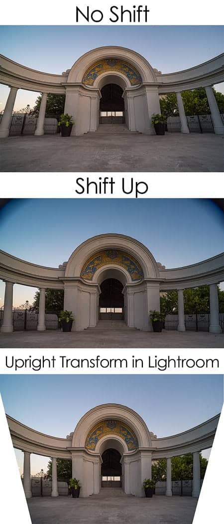 The shift feature on the Laowa 15 mm lens is excellent for fixing wide angle distortion.