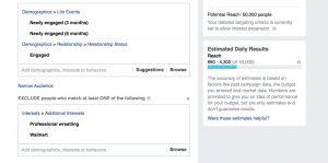 Narrowing your target audience in Facebook
