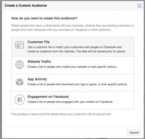 Creating a custom audience from email list