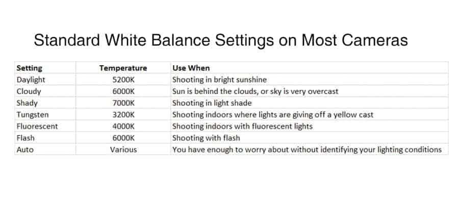 Camera White Balance Chart