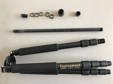 Taking apart the legs of a Feisol tripod.