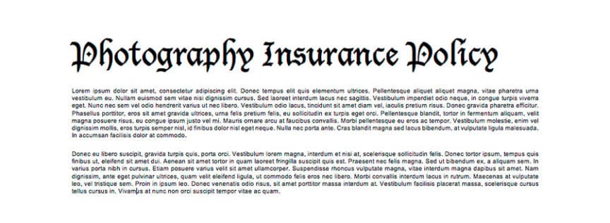 photographers insurance