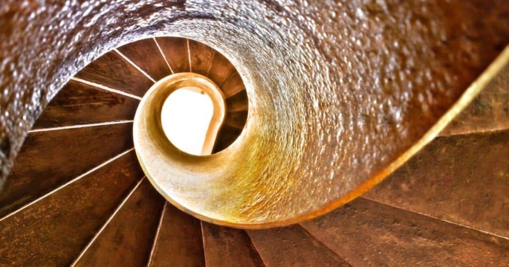 the golden section ratio of spiral staircae