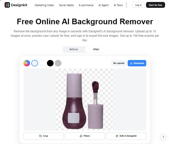 Designkit automatic background removal result