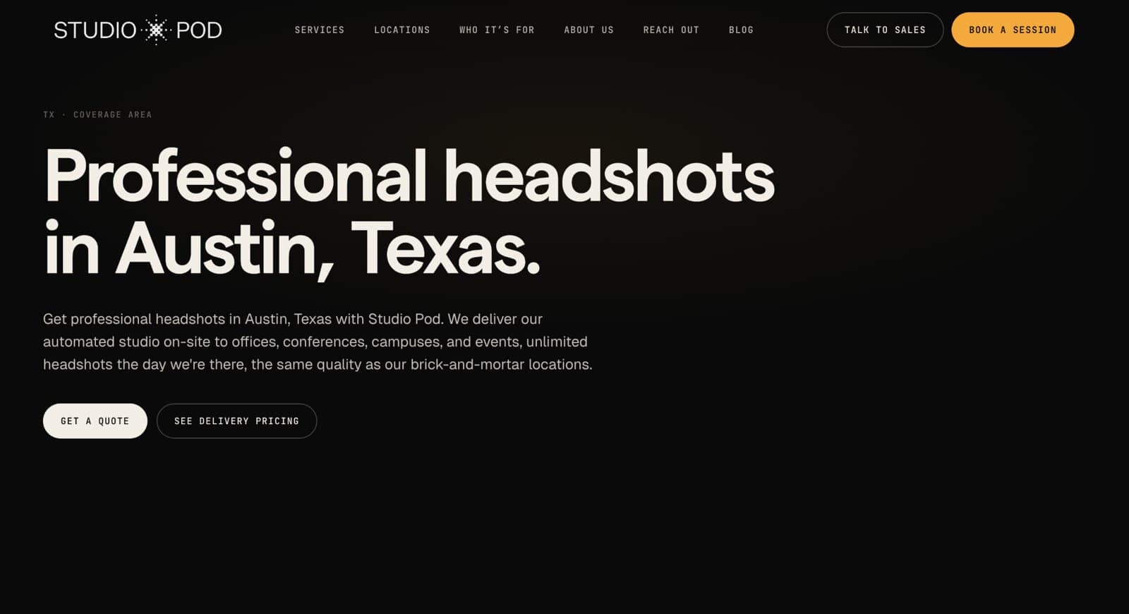 Studio Pod website screenshot
