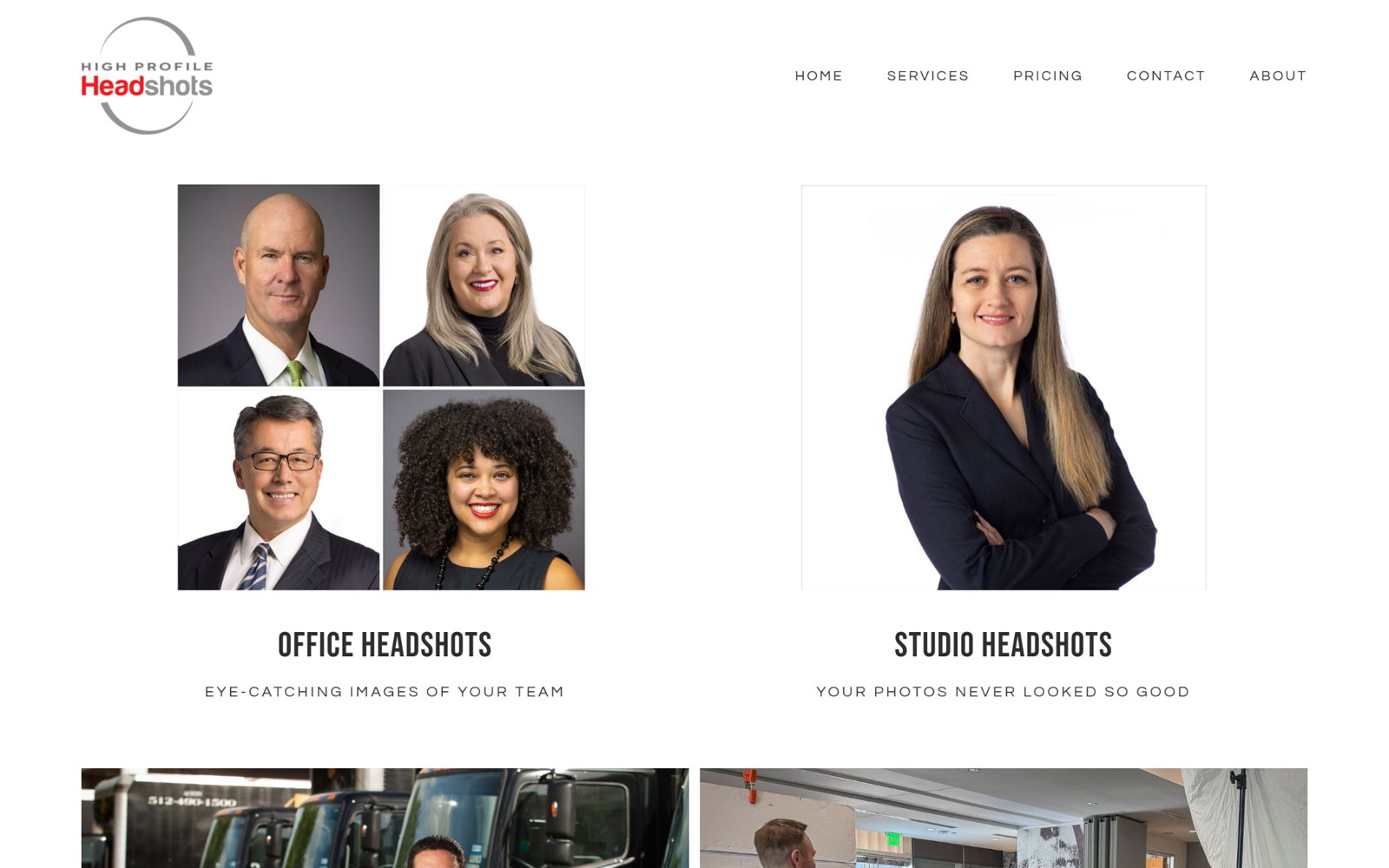 High Profile Headshots website screenshot