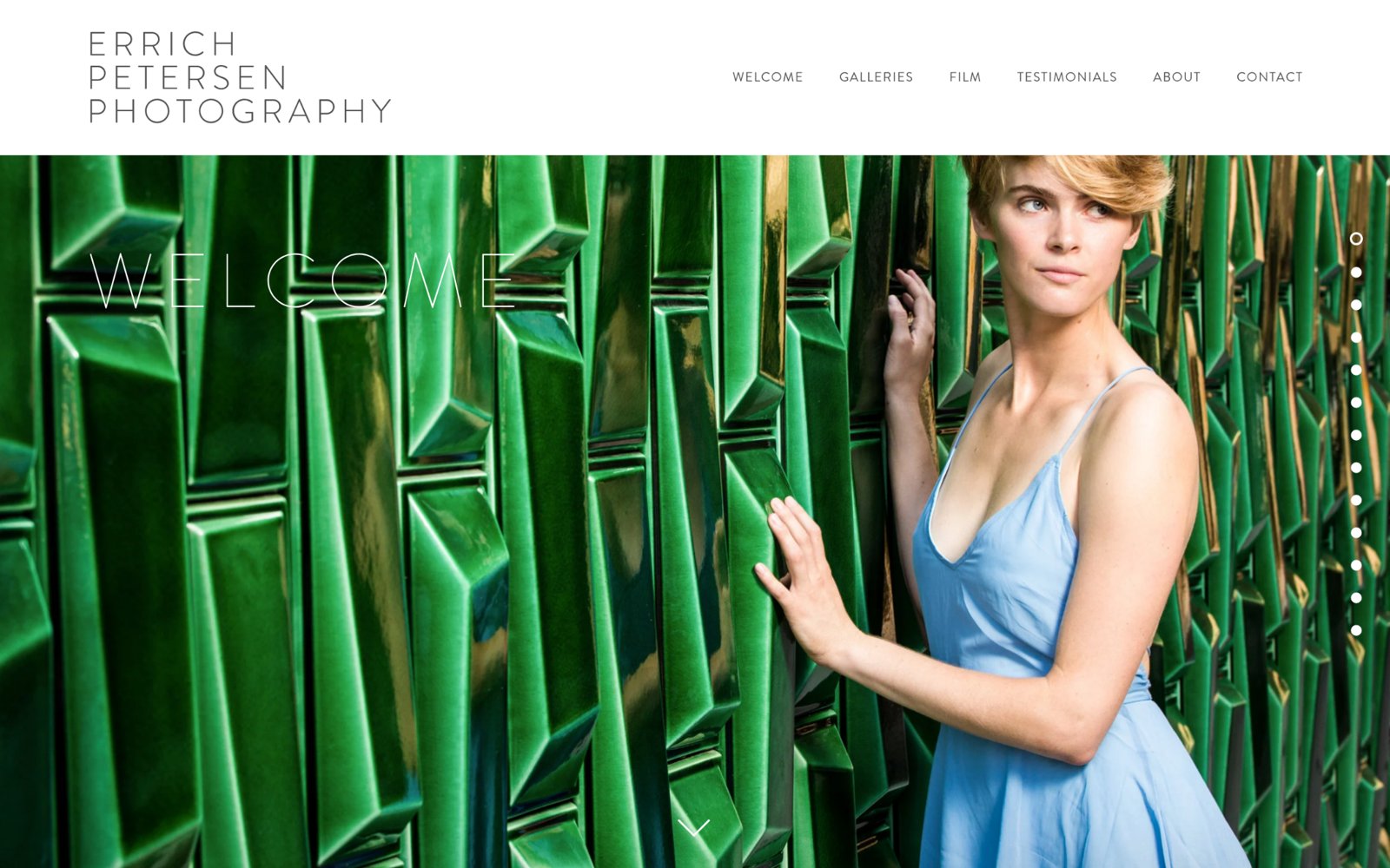 Errich Petersen Photography website screenshot