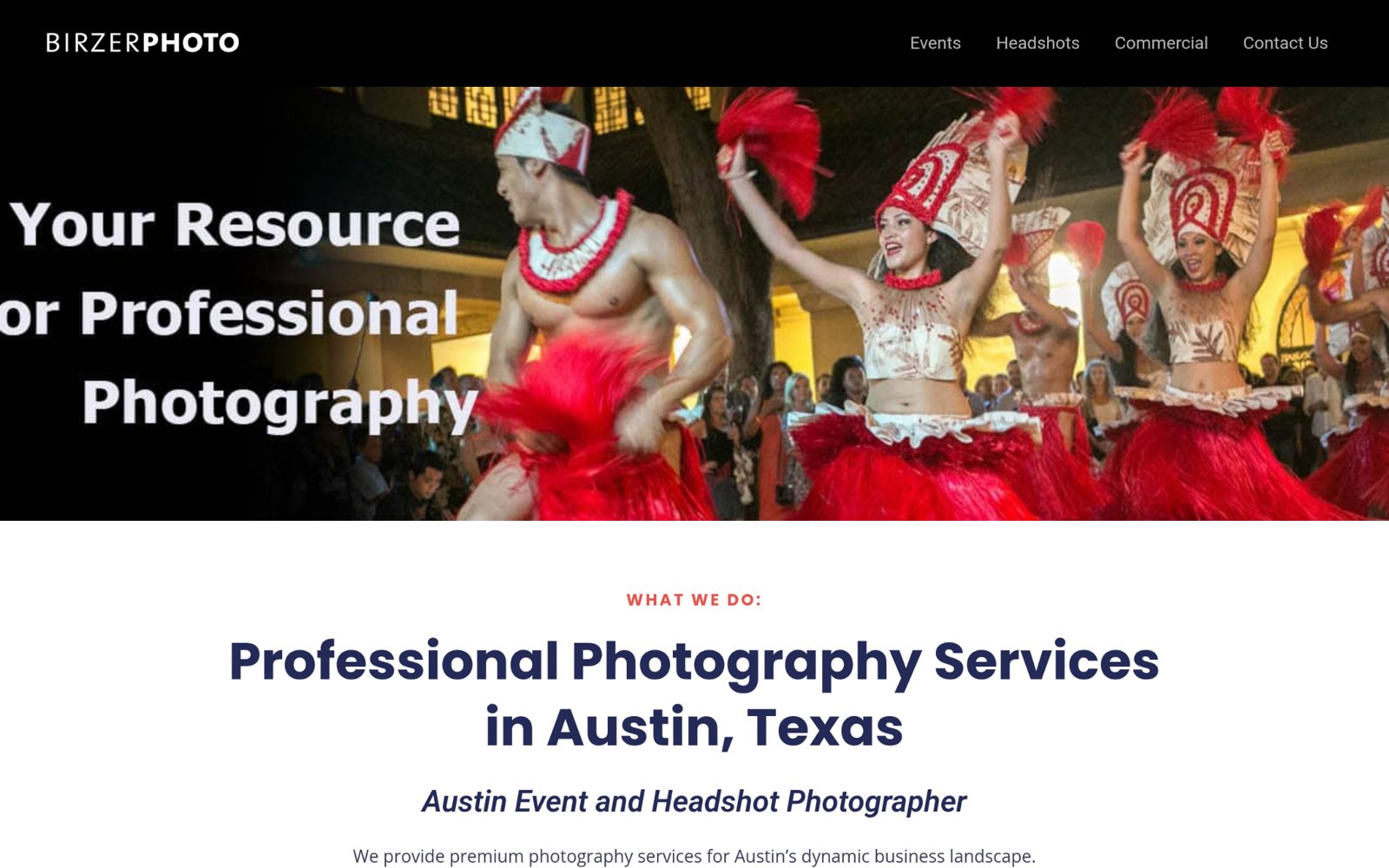 Birzer Photo website screenshot