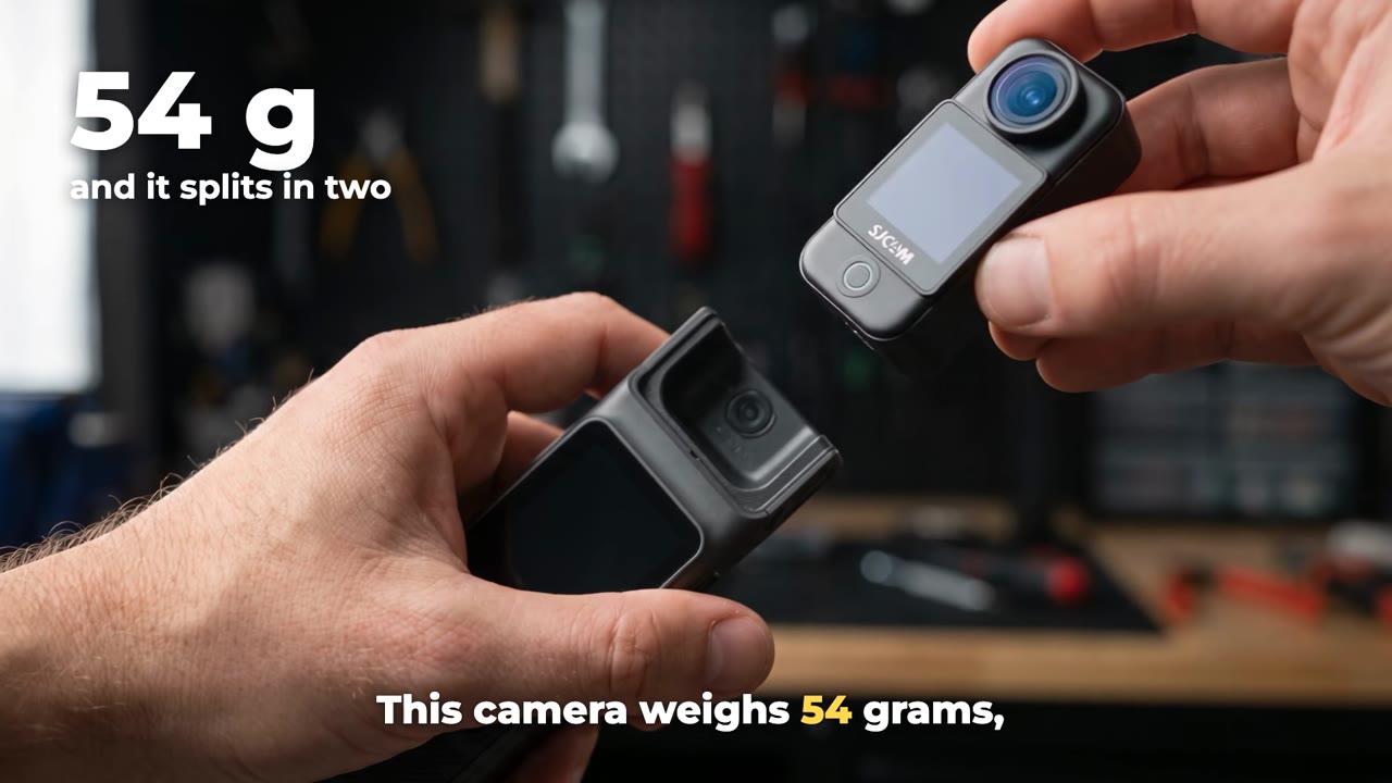SJCAM C400 Pro camera module detached from its handheld controller